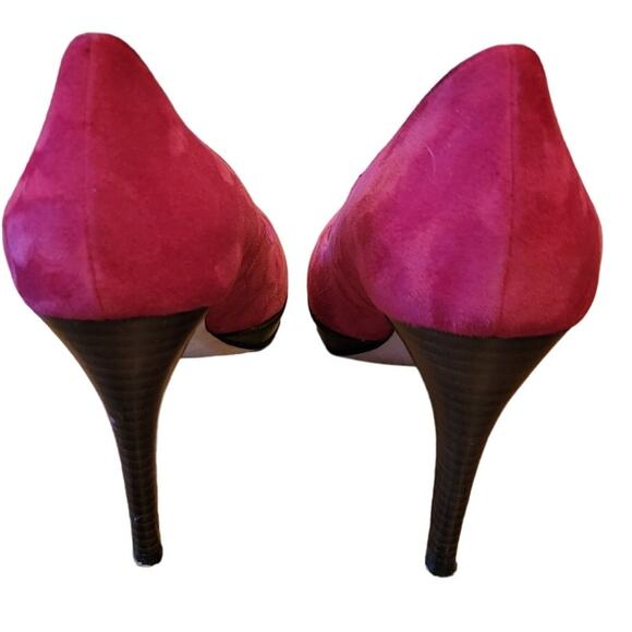 Cole Haan‎ Nike Air Chelsea High Heel Pumps Raspberry Stacked Wood Heel - 11B - Picture 3 of 8